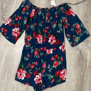 NWT Long sleeve, off the shoulder romper